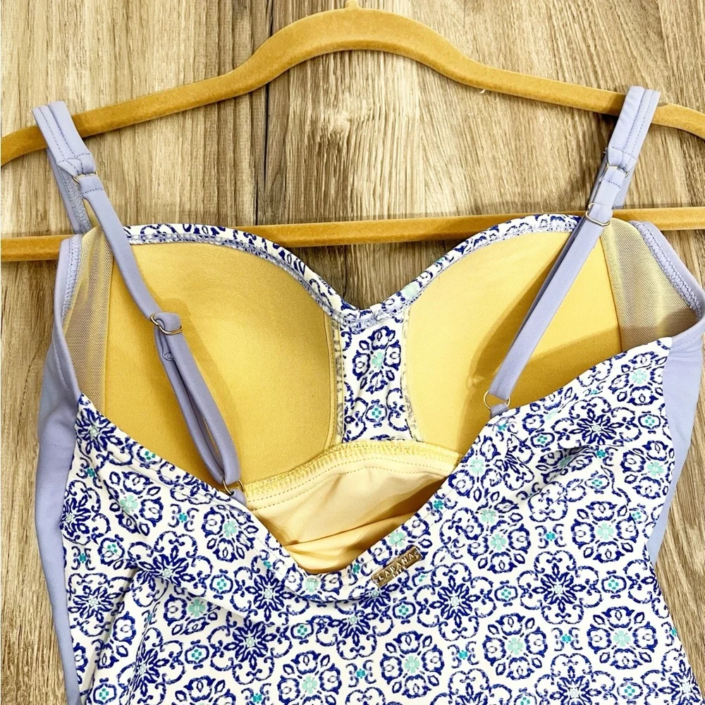 Cabana Life One Piece Light Blue Padded Swimsuit Size Small